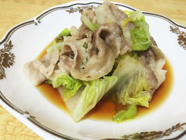 時短!簡単!白菜と豚肉の蒸し煮ポン酢かけ